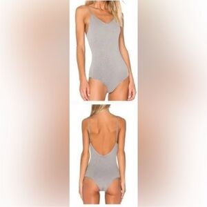 NWOT‎ Free People Intimately Gray Bodysuit with Swoop back size XS/S